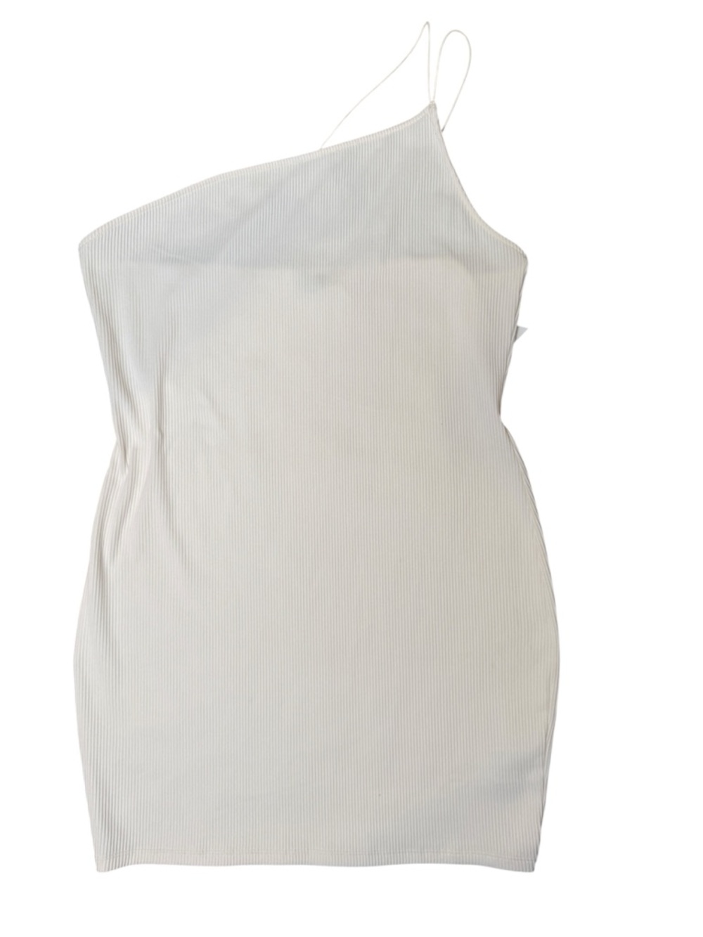 Divided XL White One-Shoulder Ribbed Mini Dress